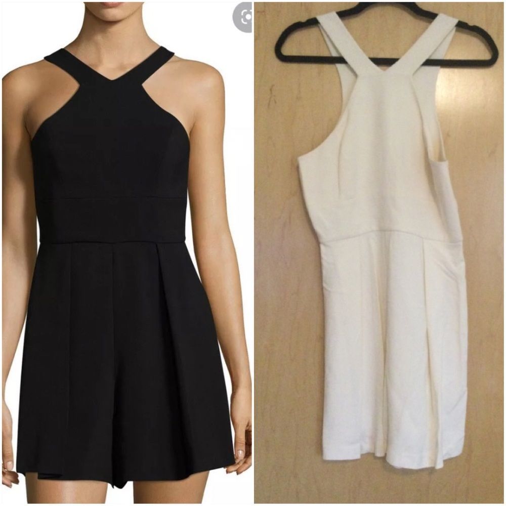 Tracy Reese Black Halter Sleeveless Romper